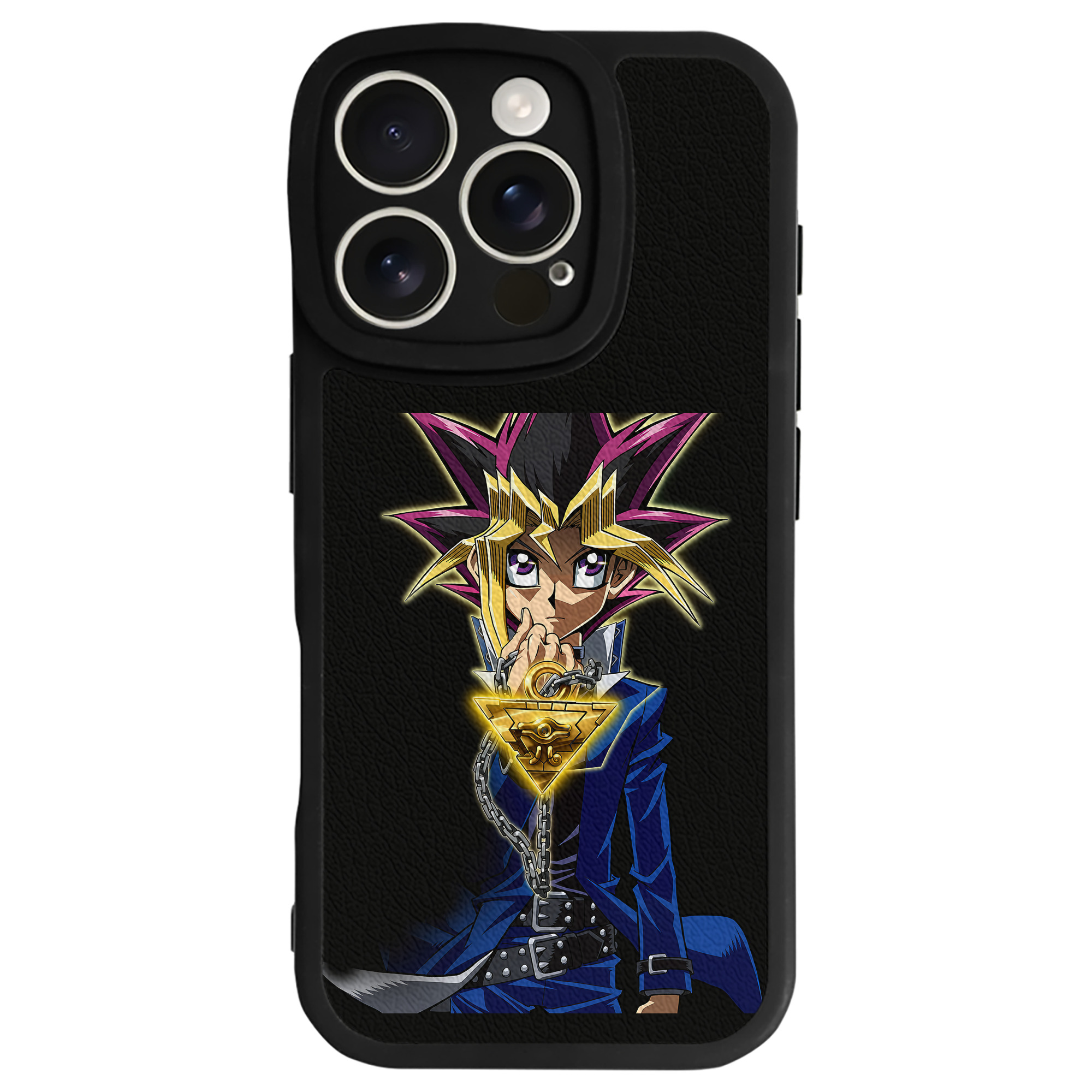 （画像用） 遊☆戯☆王 Yu-Gi-Oh! 【iPhone 16シリーズ対応】シリコンスマホケース（レザー調） 材質：シリコン